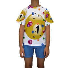 Billiard Ball Ball Game Kids  Short Sleeve Swimwear by HermanTelo