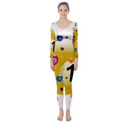 Billiard Ball Ball Game Long Sleeve Catsuit