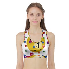 Billiard Ball Ball Game Sports Bra With Border