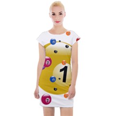 Billiard Ball Ball Game Cap Sleeve Bodycon Dress