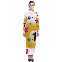 Billiard Ball Ball Game Turtleneck Maxi Dress