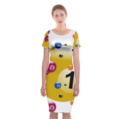 Billiard Ball Ball Game Classic Short Sleeve Midi Dress