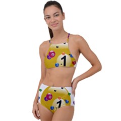 Billiard Ball Ball Game High Waist Tankini Set