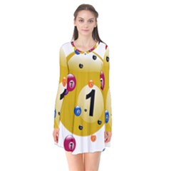 Billiard Ball Ball Game Long Sleeve V-neck Flare Dress by HermanTelo