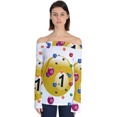 Billiard Ball Ball Game Off Shoulder Long Sleeve Top