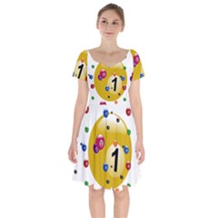 Billiard Ball Ball Game Short Sleeve Bardot Dress