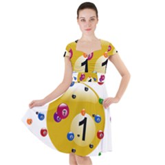 Billiard Ball Ball Game Cap Sleeve Midi Dress