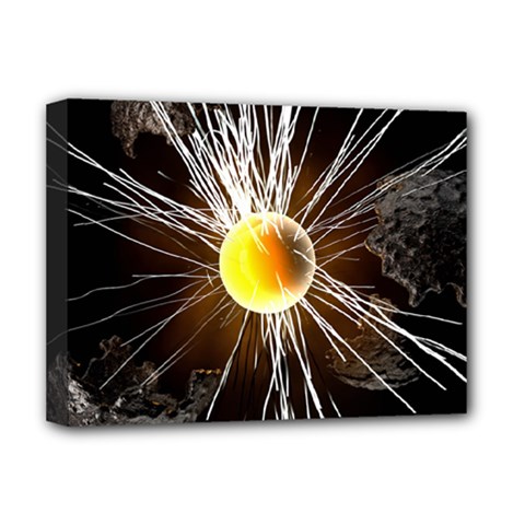 Abstract Exploding Design Deluxe Canvas 16  X 12  (stretched) 