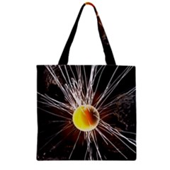 Abstract Exploding Design Zipper Grocery Tote Bag