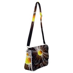 Abstract Exploding Design Shoulder Bag With Back Zipper