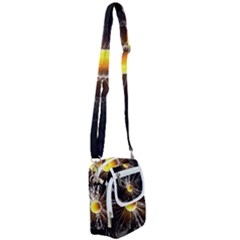 Abstract Exploding Design Shoulder Strap Belt Bag