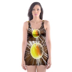 Abstract Exploding Design Skater Dress Swimsuit