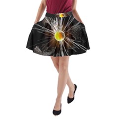 Abstract Exploding Design A-line Pocket Skirt