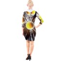 Abstract Exploding Design Quarter Sleeve Hood Bodycon Dress View2