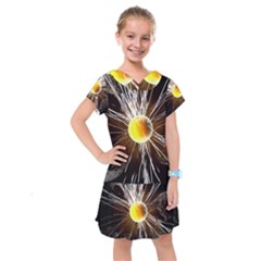 Abstract Exploding Design Kids  Drop Waist Dress