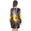 Abstract Exploding Design Long Sleeve Chiffon Shift Dress  View2