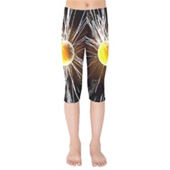 Abstract Exploding Design Kids  Capri Leggings 