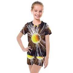 Abstract Exploding Design Kids  Mesh Tee And Shorts Set