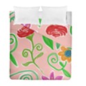 Background Colorful Floral Flowers Duvet Cover Double Side (Full/ Double Size) View2