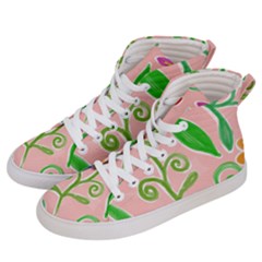 Background Colorful Floral Flowers Men s Hi-top Skate Sneakers