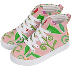 Background Colorful Floral Flowers Kids  Hi-top Skate Sneakers by HermanTelo