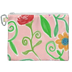 Background Colorful Floral Flowers Canvas Cosmetic Bag (xxl)