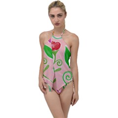 Background Colorful Floral Flowers Go With The Flow One Piece Swimsuit