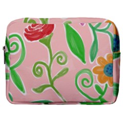 Background Colorful Floral Flowers Make Up Pouch (large) by HermanTelo