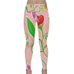 Background Colorful Floral Flowers Lightweight Velour Classic Yoga Leggings