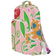 Background Colorful Floral Flowers Double Compartment Backpack