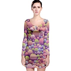 Abstract Background Circle Bubbles Long Sleeve Bodycon Dress