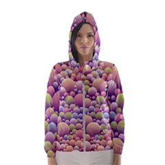 Abstract Background Circle Bubbles Women s Hooded Windbreaker