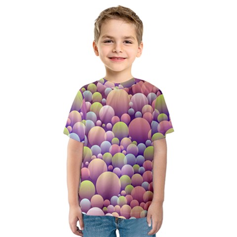 Abstract Background Circle Bubbles Kids  Sport Mesh Tee by HermanTelo