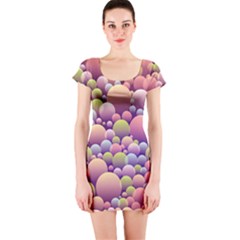 Abstract Background Circle Bubbles Short Sleeve Bodycon Dress by HermanTelo