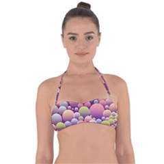 Abstract Background Circle Bubbles Halter Bandeau Bikini Top by HermanTelo