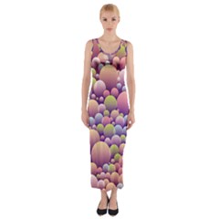 Abstract Background Circle Bubbles Fitted Maxi Dress by HermanTelo