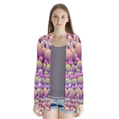 Abstract Background Circle Bubbles Drape Collar Cardigan by HermanTelo