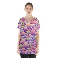 Abstract Background Circle Bubbles Skirt Hem Sports Top