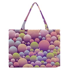 Abstract Background Circle Bubbles Zipper Medium Tote Bag