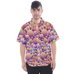 Abstract Background Circle Bubbles Men s Short Sleeve Shirt