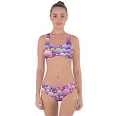 Abstract Background Circle Bubbles Criss Cross Bikini Set by HermanTelo