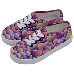 Abstract Background Circle Bubbles Kids  Classic Low Top Sneakers by HermanTelo