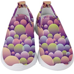 Abstract Background Circle Bubbles Kids  Slip On Sneakers by HermanTelo