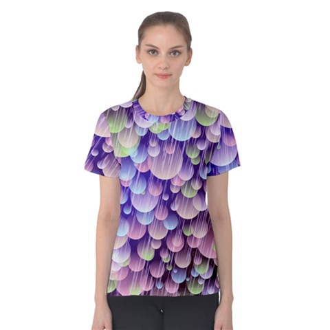 Abstract Background Circle Bubbles Space Women s Cotton Tee by HermanTelo