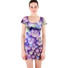 Abstract Background Circle Bubbles Space Short Sleeve Bodycon Dress