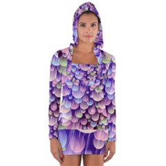 Abstract Background Circle Bubbles Space Long Sleeve Hooded T-shirt by HermanTelo