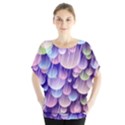 Abstract Background Circle Bubbles Space Batwing Chiffon Blouse View1