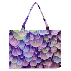 Abstract Background Circle Bubbles Space Zipper Medium Tote Bag