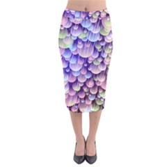 Abstract Background Circle Bubbles Space Velvet Midi Pencil Skirt by HermanTelo