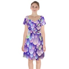 Abstract Background Circle Bubbles Space Short Sleeve Bardot Dress